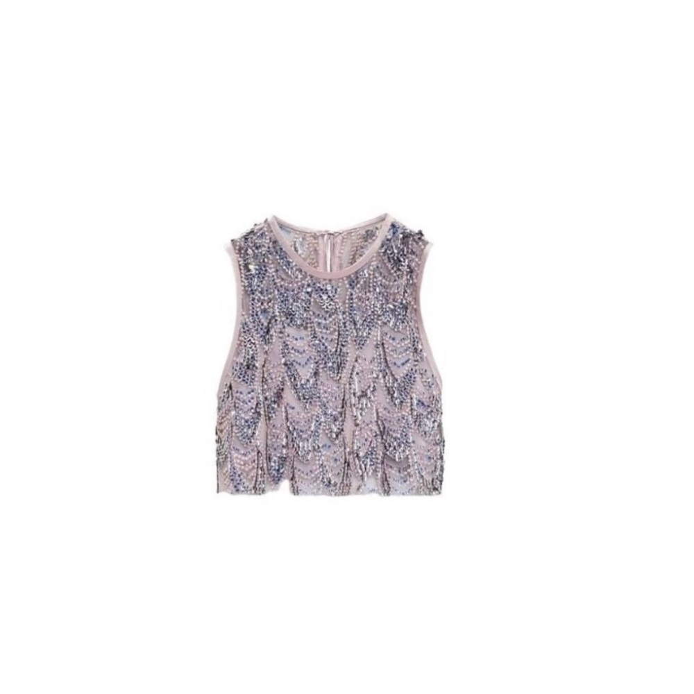 ZARA SEQUIN TOP MULTICOLORED - NWT SIZE XS | 3140/102